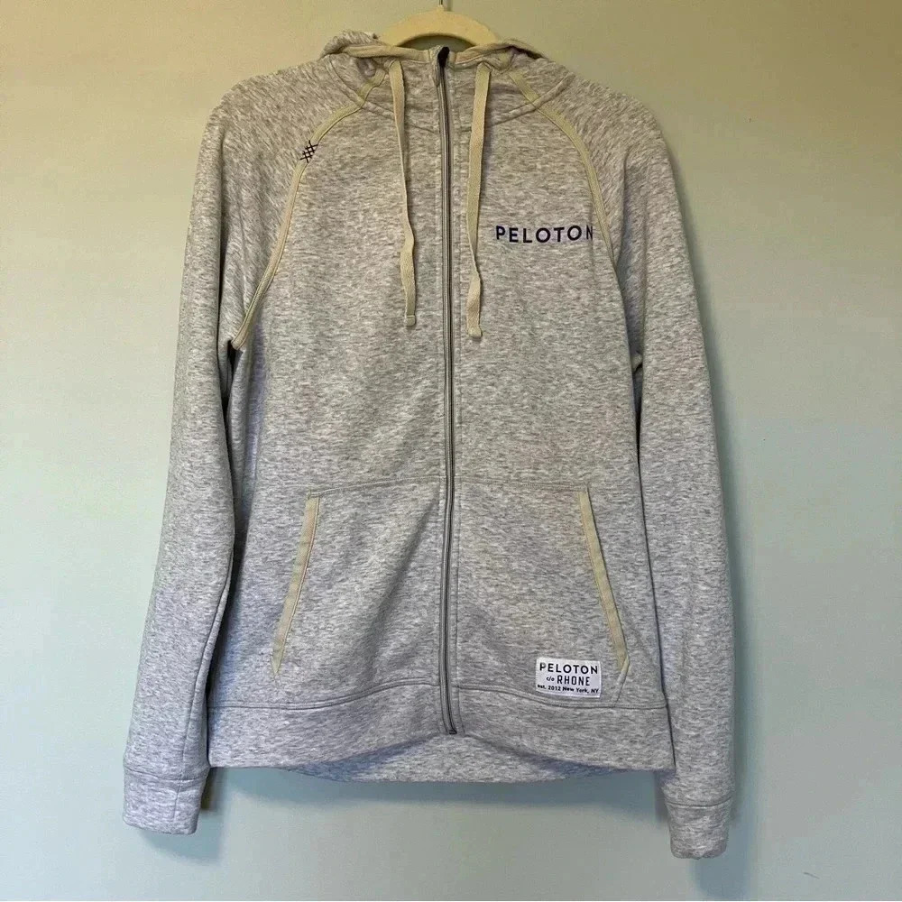 RHONE  X Peloton grey full zip hoodie